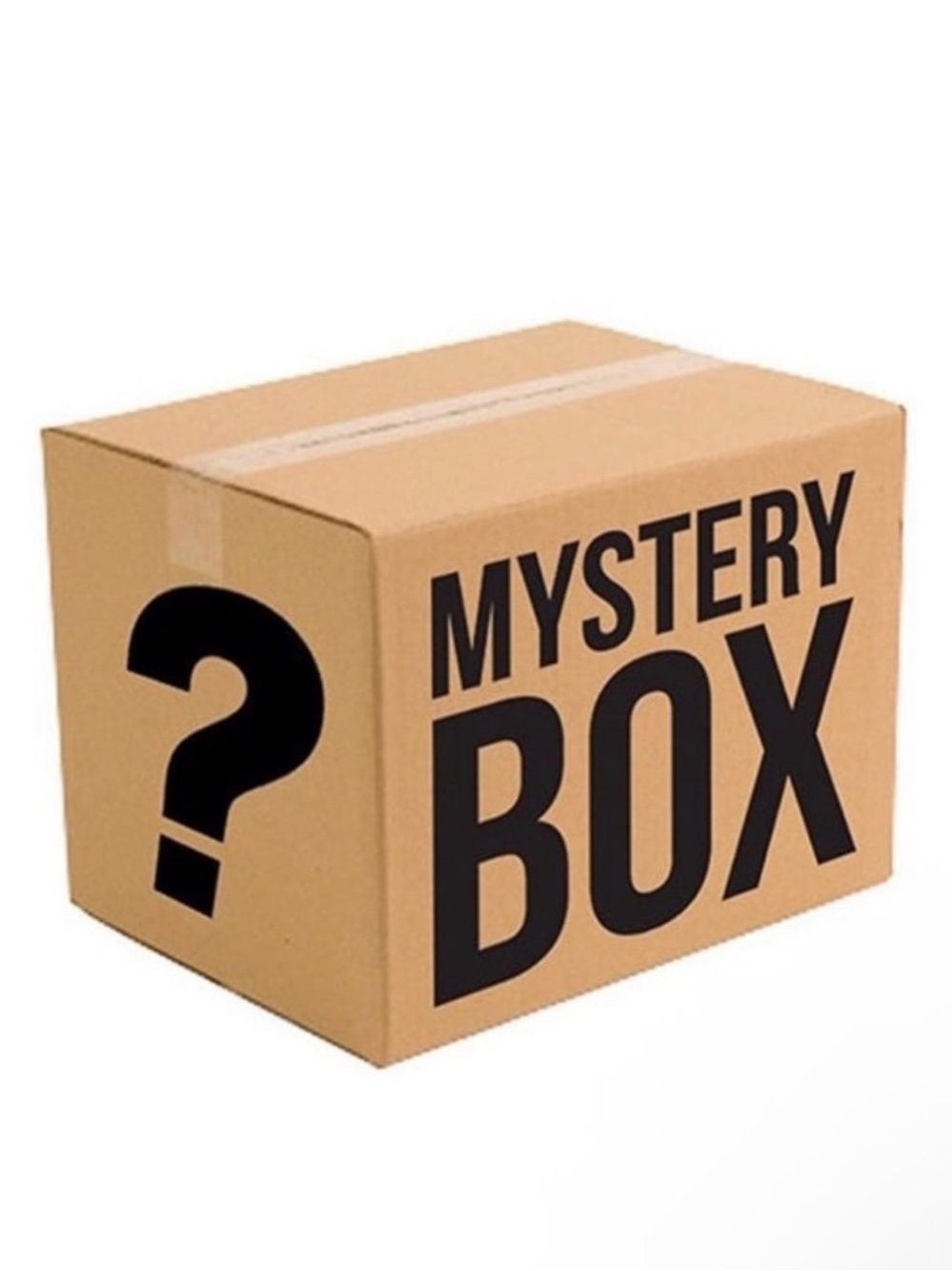 Mystery Box Cardboard Surprise - Brown with Black Print